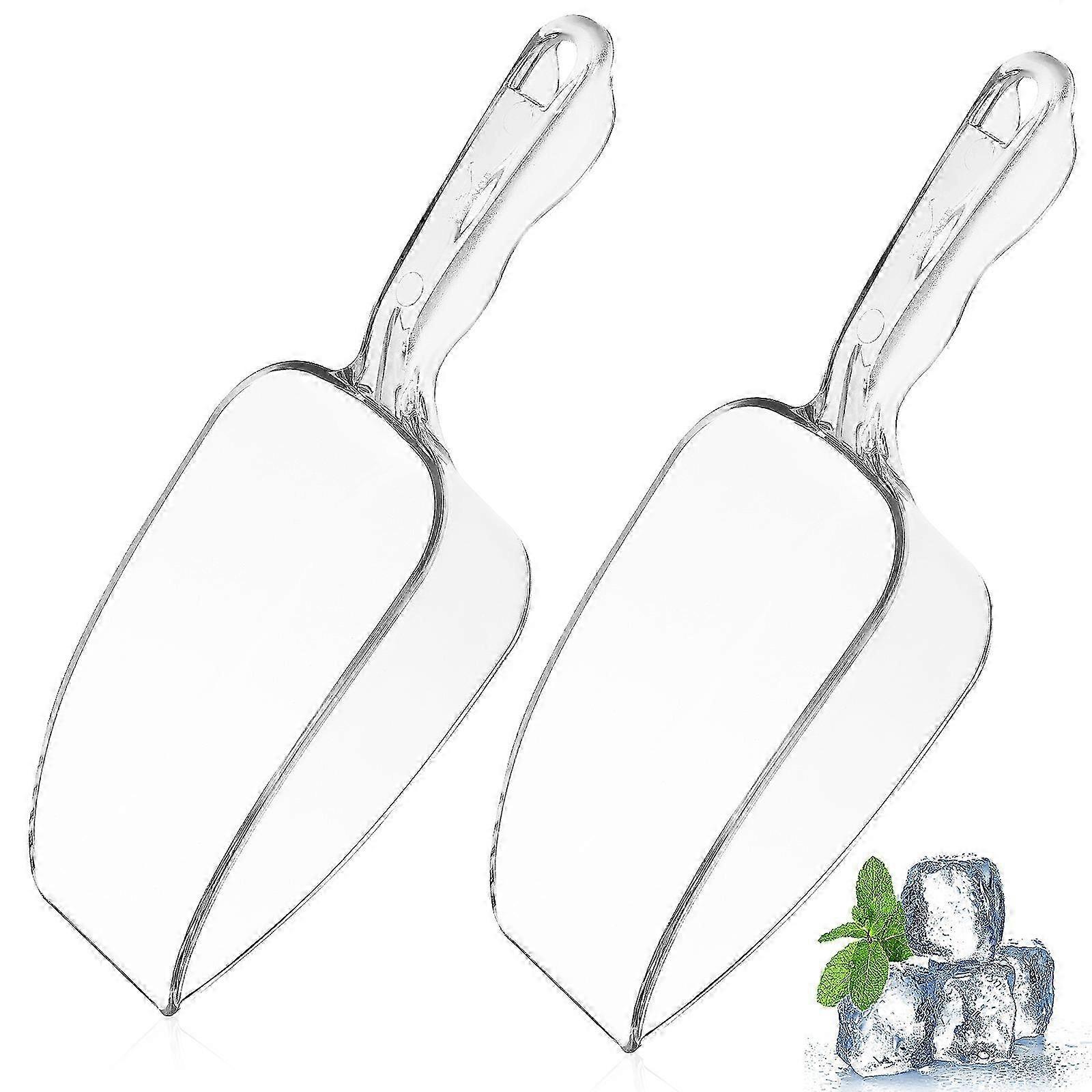 Plastic Ice Scoop for Kitchen Use Serving Food 2Pcs Transparent Material