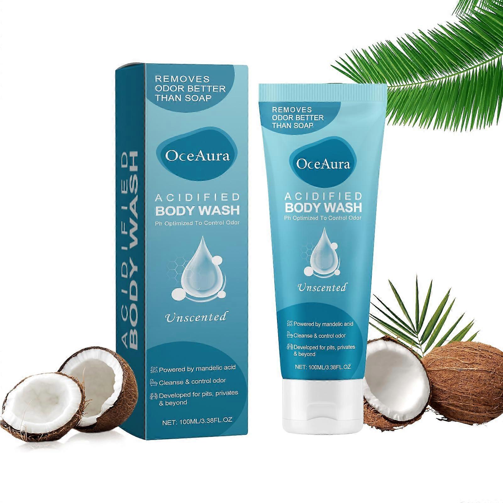 pH Balanced Odor Control Body Wash for Sensitive Skin, Deep Hydration, 3.38 FL OZ