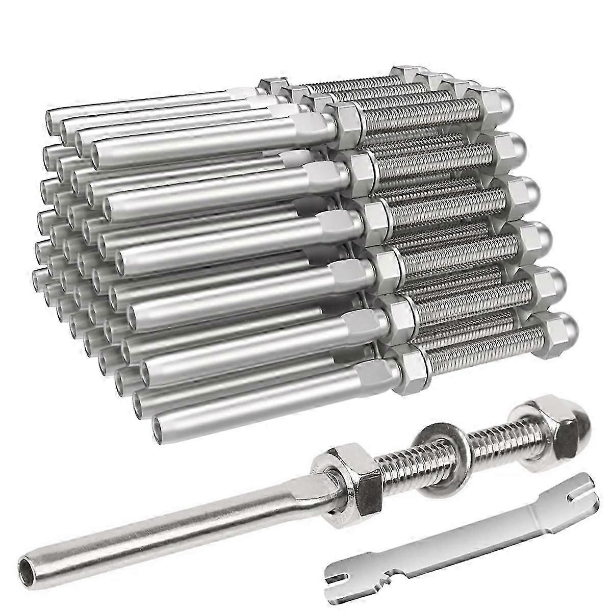 Cable Railing Swage Threaded Stud Tension End Fitting Terminal for 1/8In Deck Cable Railing,for 2x2I