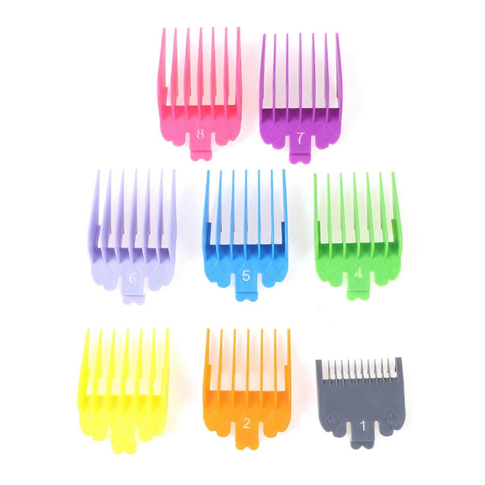 Hair Clipper Guard Set 8 Piece Color Coded Guide Combs Replacement with Secure SnapOn Fit
