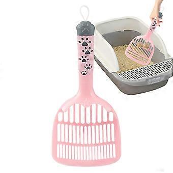 Ergonomic Large Pet Poop Scoop with Comfortable Grip, Durable Reusable Cat Litter Shovel, Easy Clean Light Pink