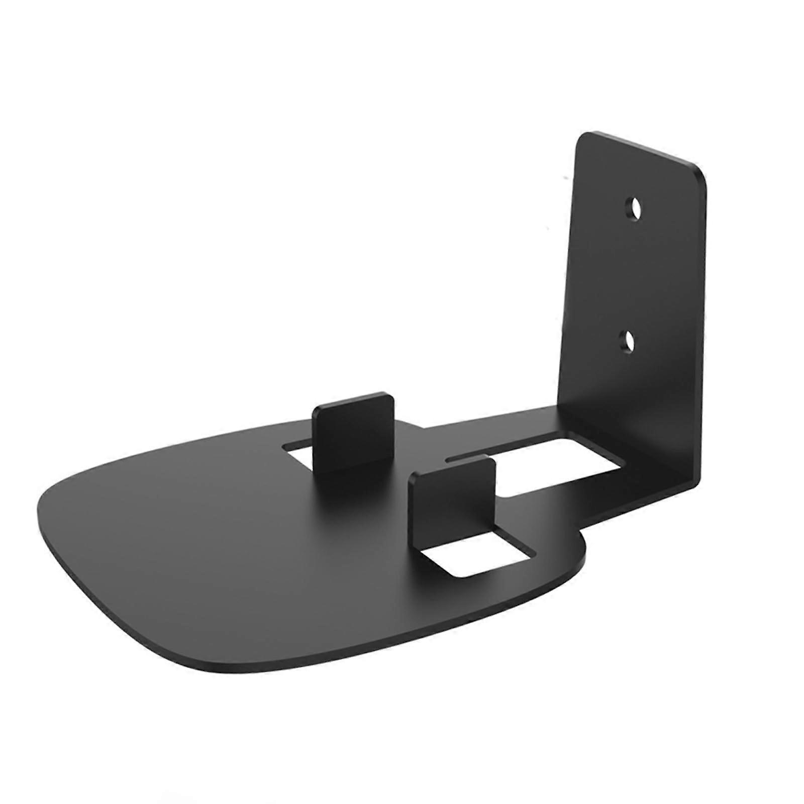 Metal Speaker Wall Mount Bracket Adjustable for Bookshelf Loudspeakers Space Saving Black