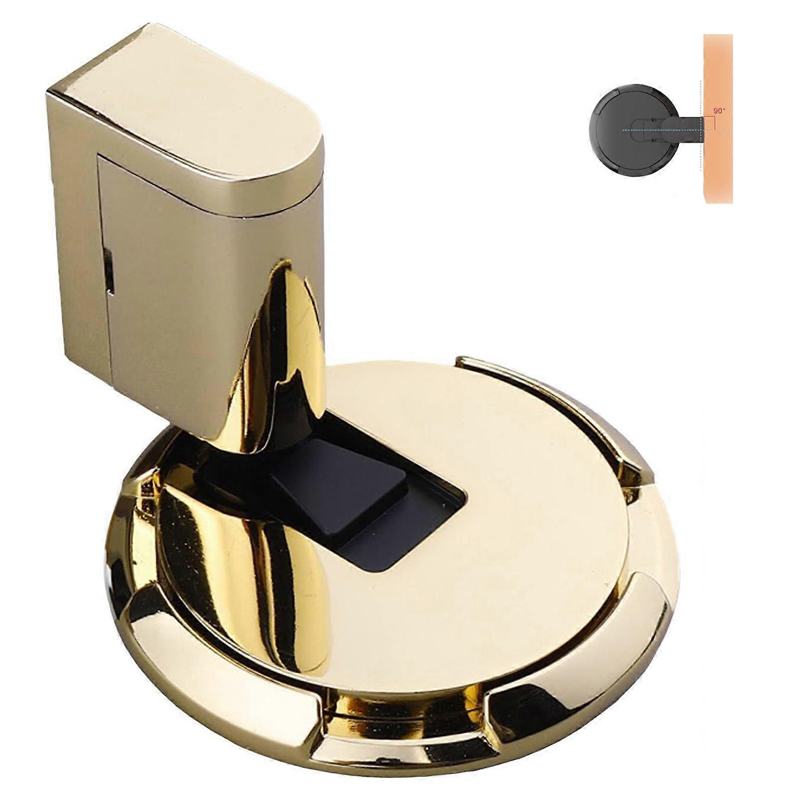 Brass Adjustable Floor Mounted Door Stopper with Instant Lock, Heavy Duty Windproof Design