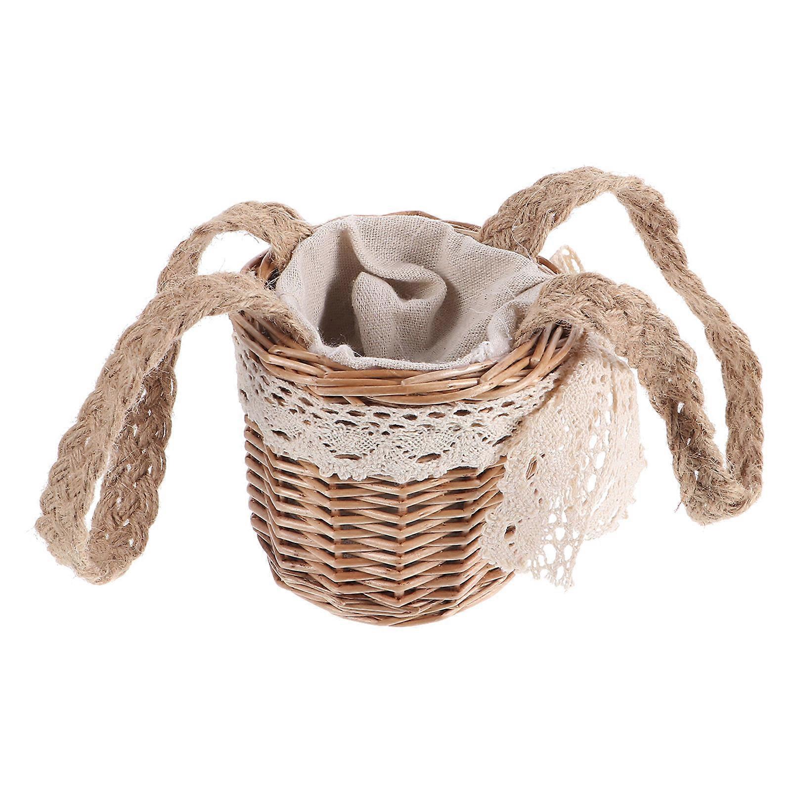 Willow Woven Basket Handheld Basket for Storage Use 1Pcs