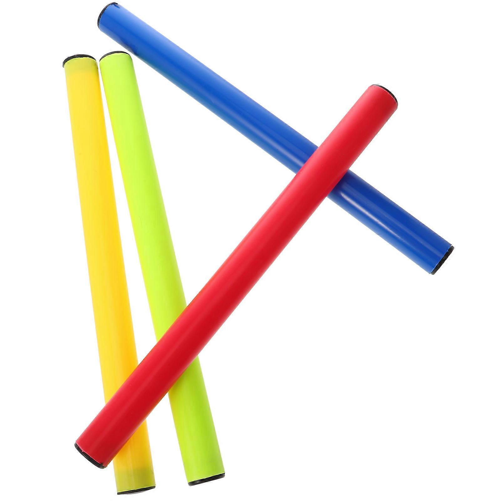 Relay Baton Plastic for Racing Competition Tools 4Pcs Assorted Colors