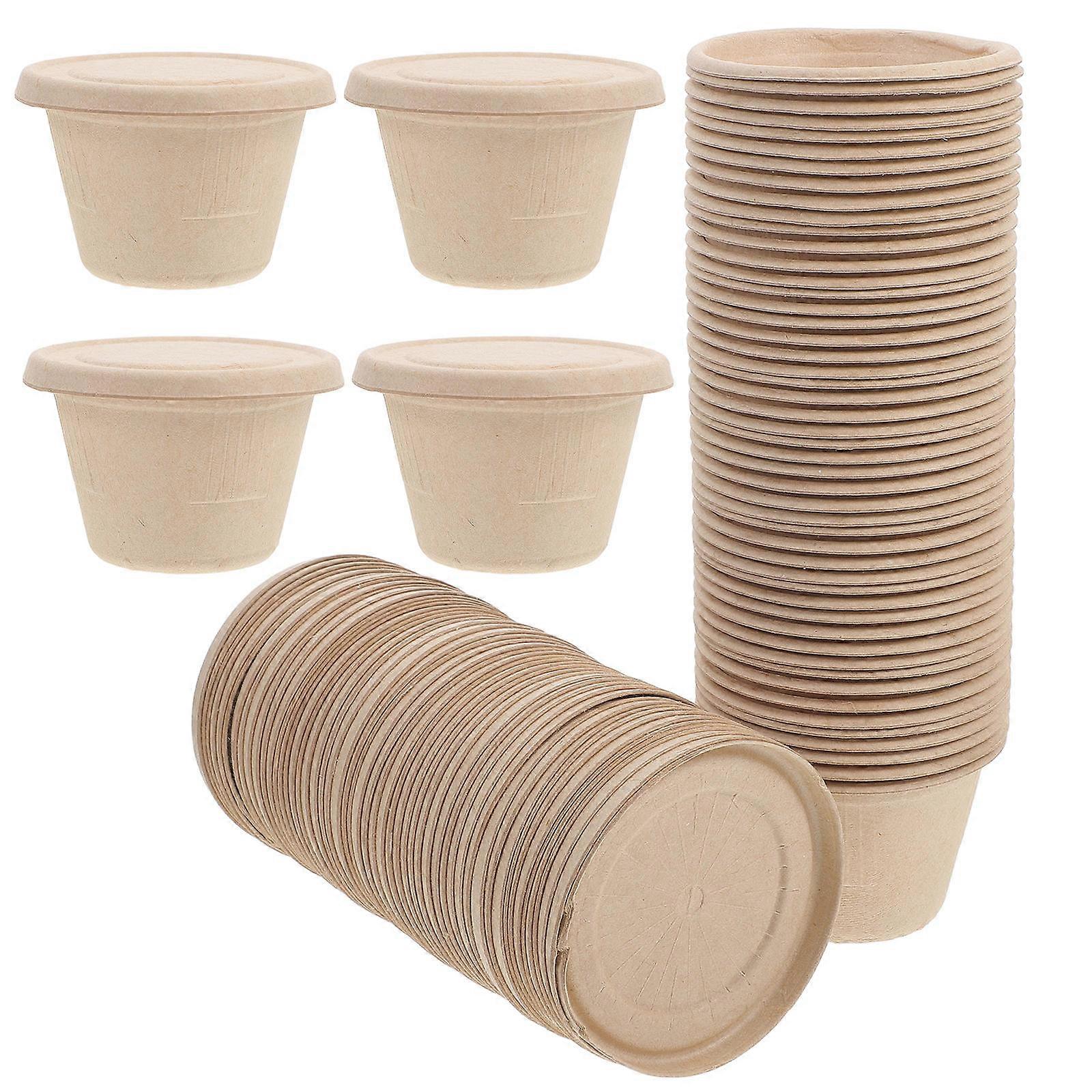 Takeout Pulp Sealed Cup for Sauces 50Pcs Condiment Cups with Lid