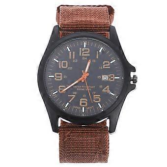 Montre-bracelet homme à quartz avec bracelet en nylon marron