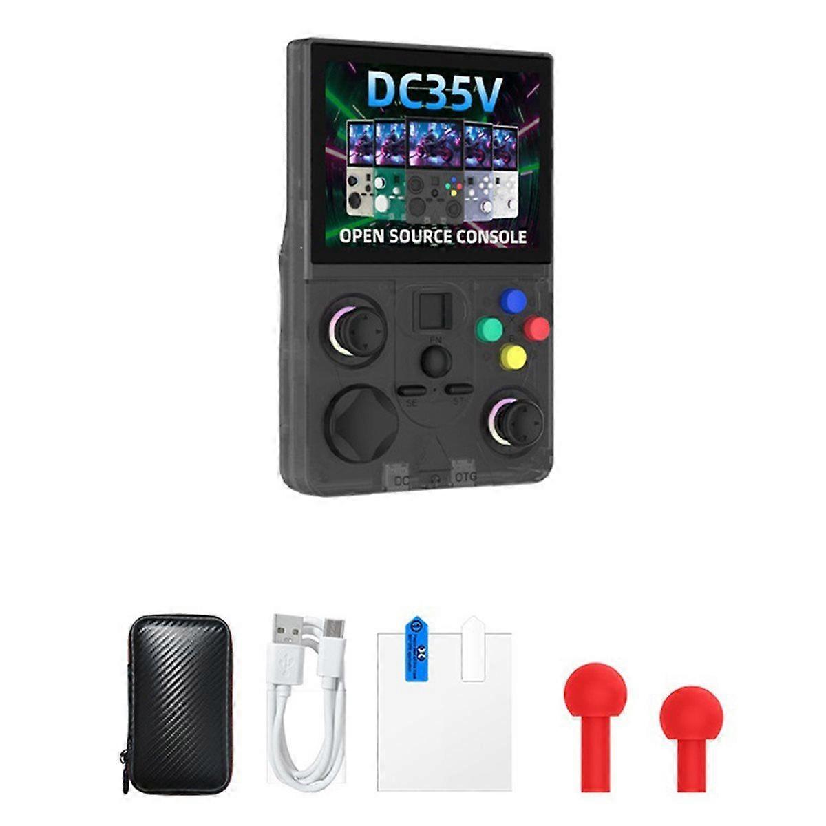 DC35V Retro Handheld Game Console 3.5Inch IPS Screen Pocket Video Player Replaceable Joystick Suppo