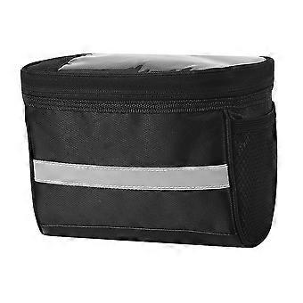 Borsa da manubrio impermeabile per cellulare da bici con touchscreen e striscia riflettente notturna per ciclismo