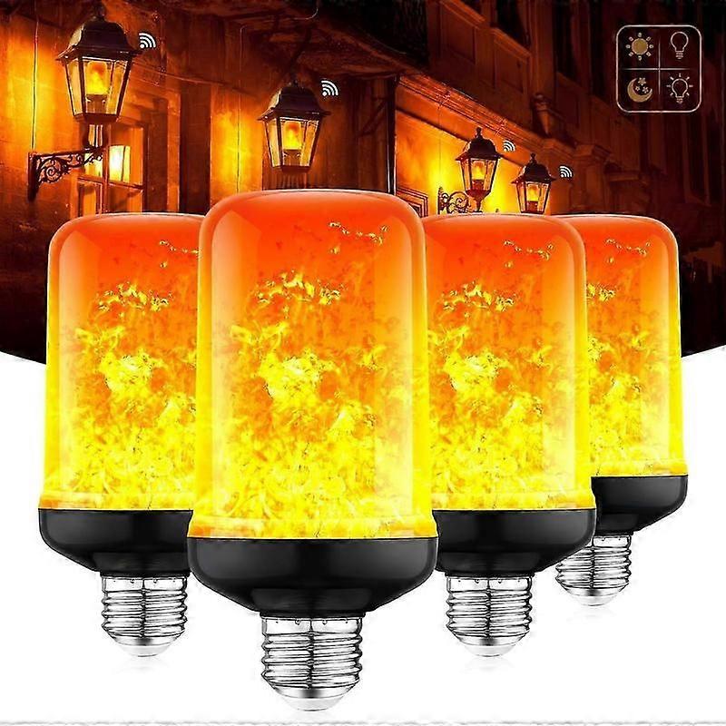 Outdoor Fire Lanterns with Gravity Sensor E26 Base LED Bulbs