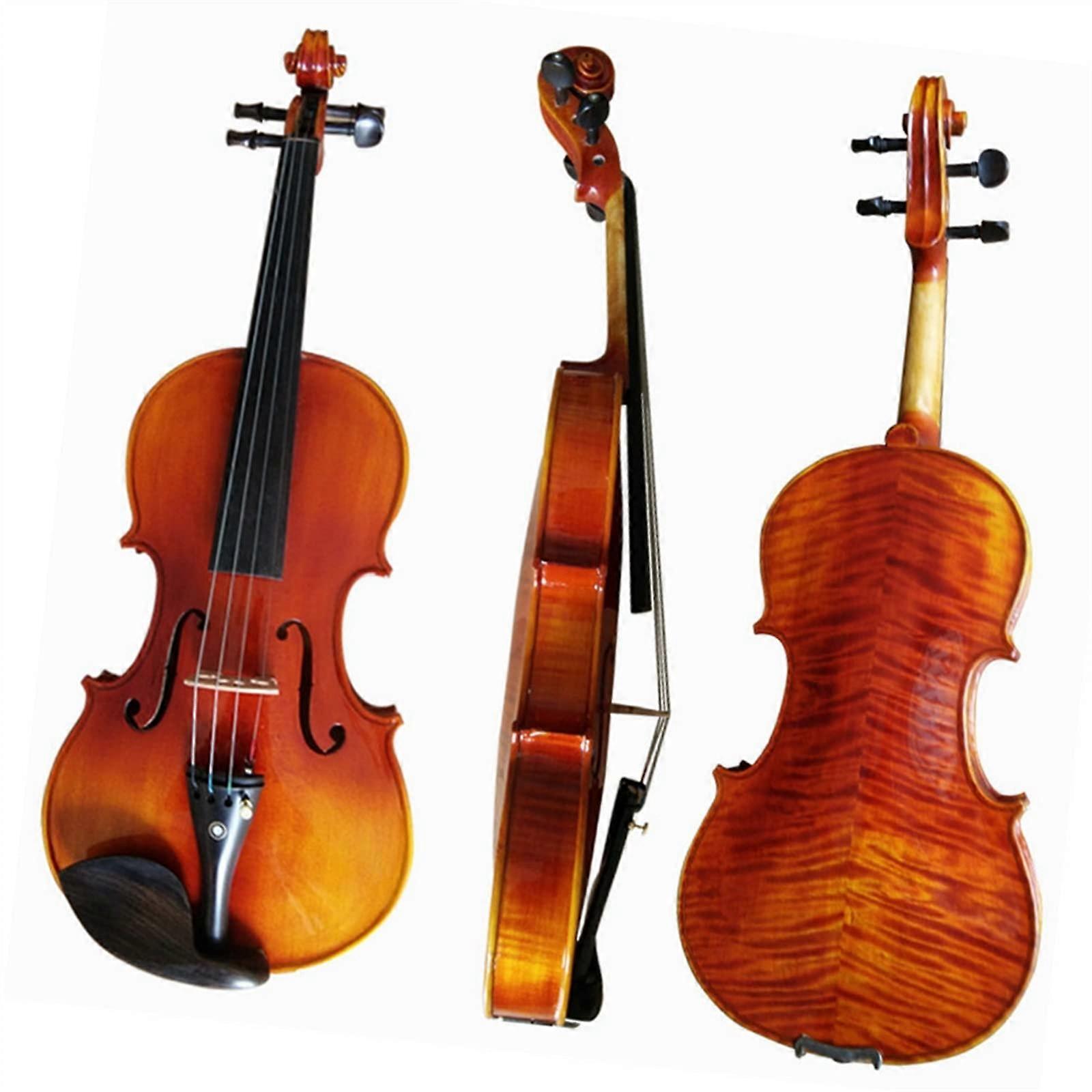 3/4 Handmade Tiger Pattern Beginner Violin for Students with BeginnerFriendly Design