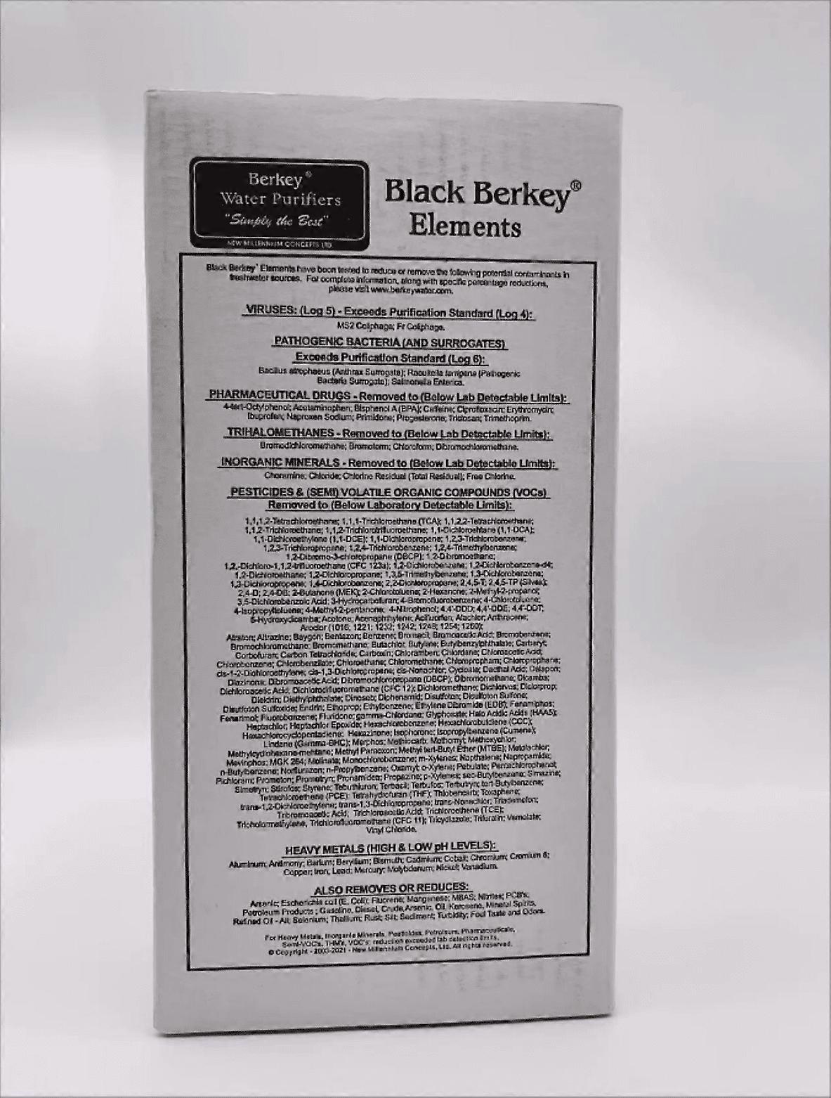 Berkey Authentic Black Berkey Elements BB9-2 Filter für Berkey Wassersysteme (Set mit 4 schwarzen Berkey-Filterelementen)