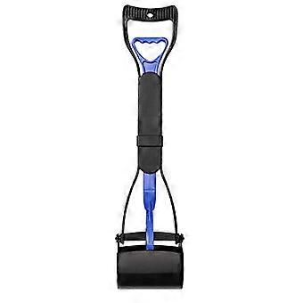 Pet Poop Scooper with Long Handle Reach, 23.6 inch Waste Picker for Dogs, Blue Outdoor Litter Grabber