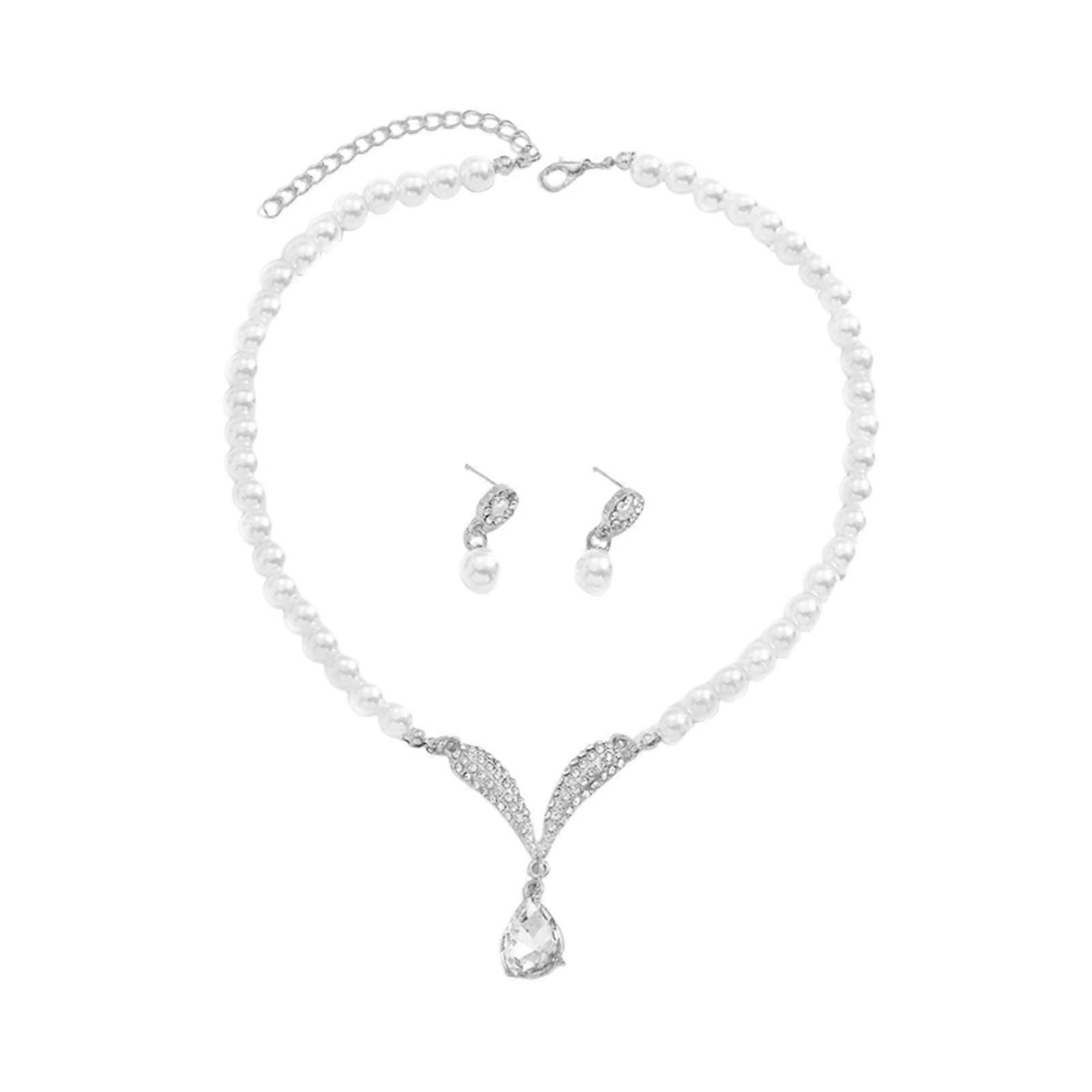 Conjunto de colar e brincos - para noivado e casamento - com design elegante