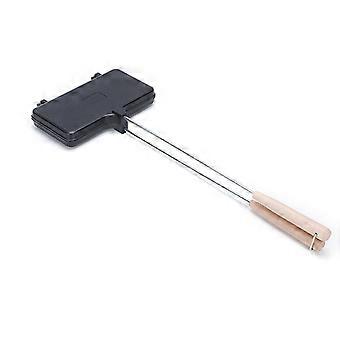 Sandwichpfanne mit langem Griff Aluminiumlegierung Doppelkuchenkocher Tragbarer Lagerfeuer-Sandwichmaker Mountain