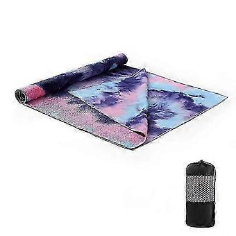 Yoga-Handtuch, Hot Yoga Mat Handtuch mit Grip Dots Sweat Absorbent Anti-Rutsch für Hot Yoga, Pilates und Workout 24" x72, Lila & Blau