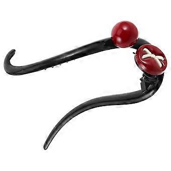 Bow-Shaped Hair Clips for Women Red Plastic Elegant Hair Accessories 5Pcs