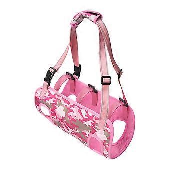 Herstelharnassen met zachte elastische banden voor traplopen en buitenactiviteiten. Verbeterde beenondersteuning en stabiliteit. XL, roze camouflage.