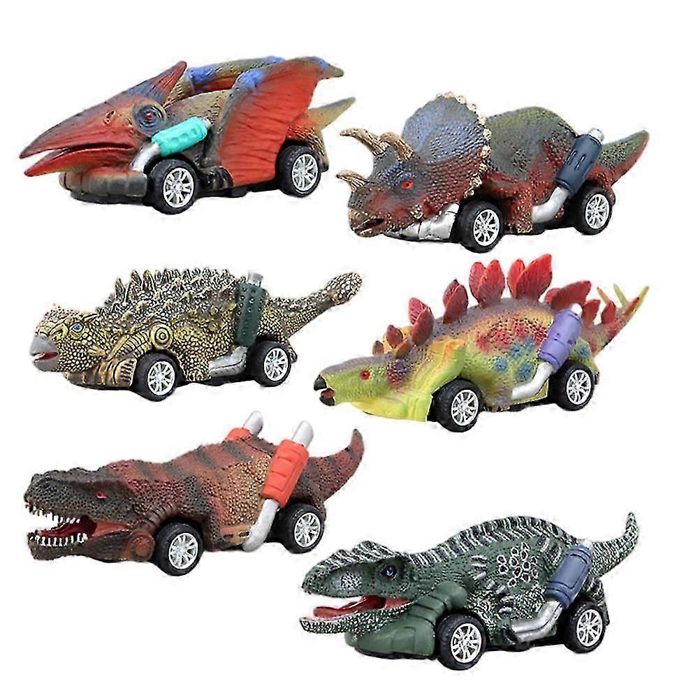 Dinosaurs Model Car Toy Pull-Back Function Including 6Pcs Plastic Dinosaurs