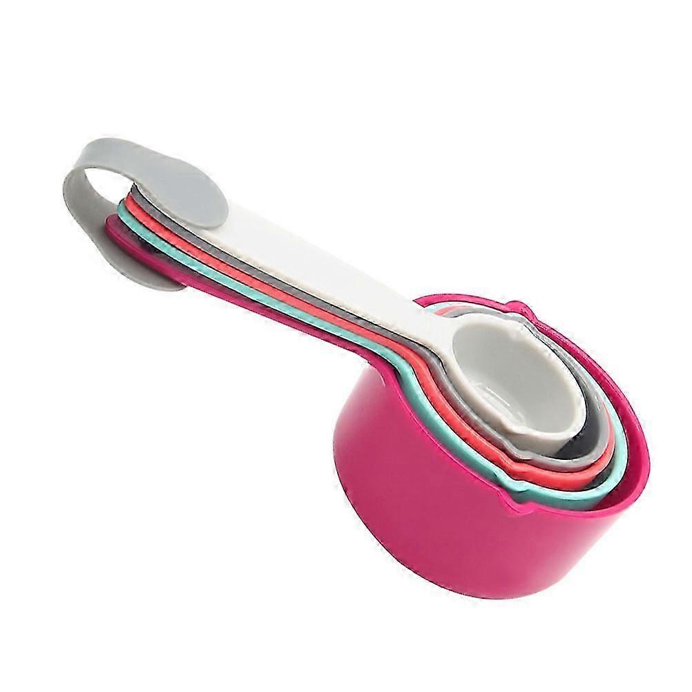 Measuring Spoons Plastic Cups Kit for Measuring Use 5Pcs Assorted Color