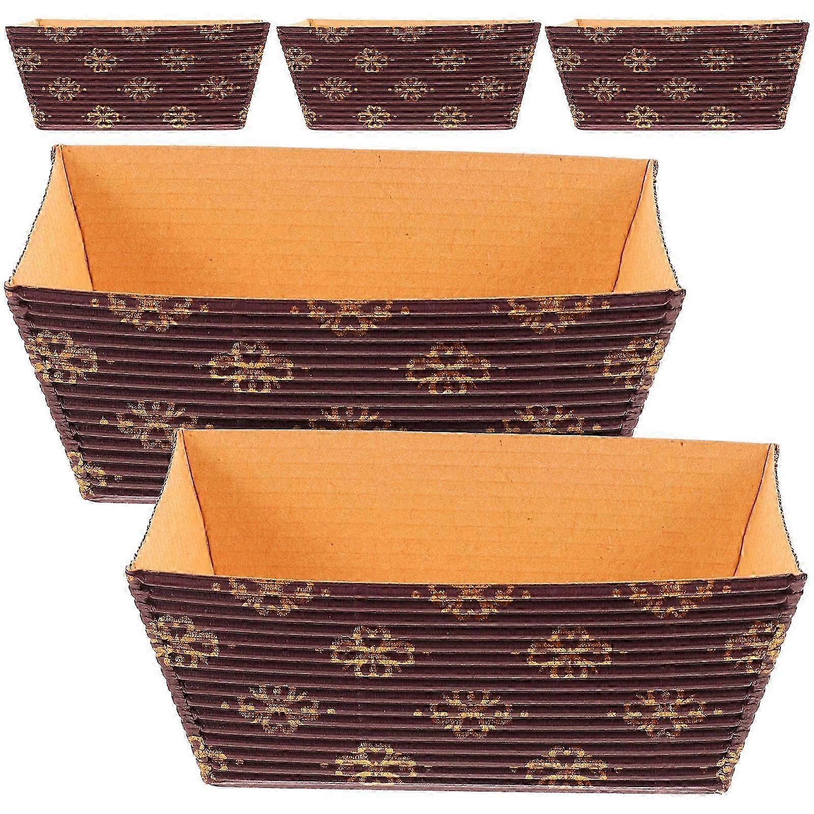 25pcs Stackable Paper Bread Pans High Temperature Resistant for Baking Cakes Bread
