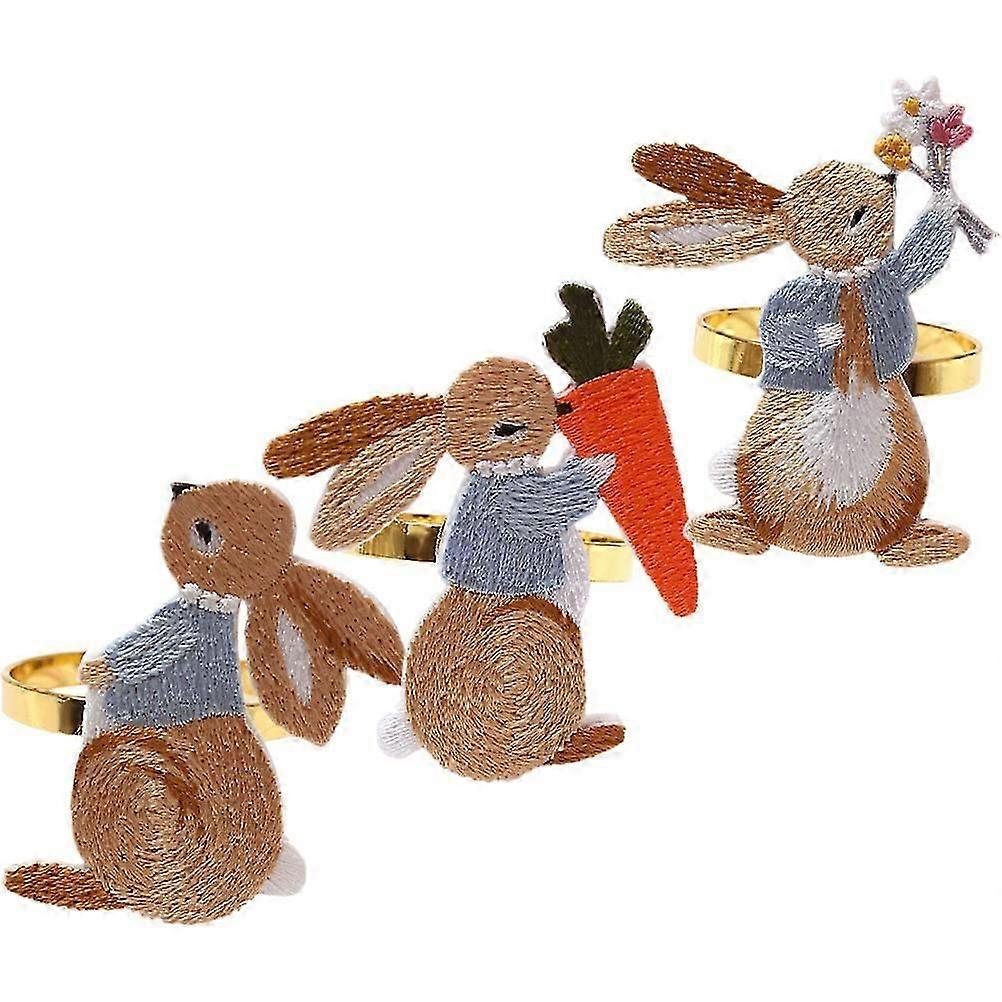 Easter Napkin Ring Rabbit Shape for Table Decoration 3Pcs Pack