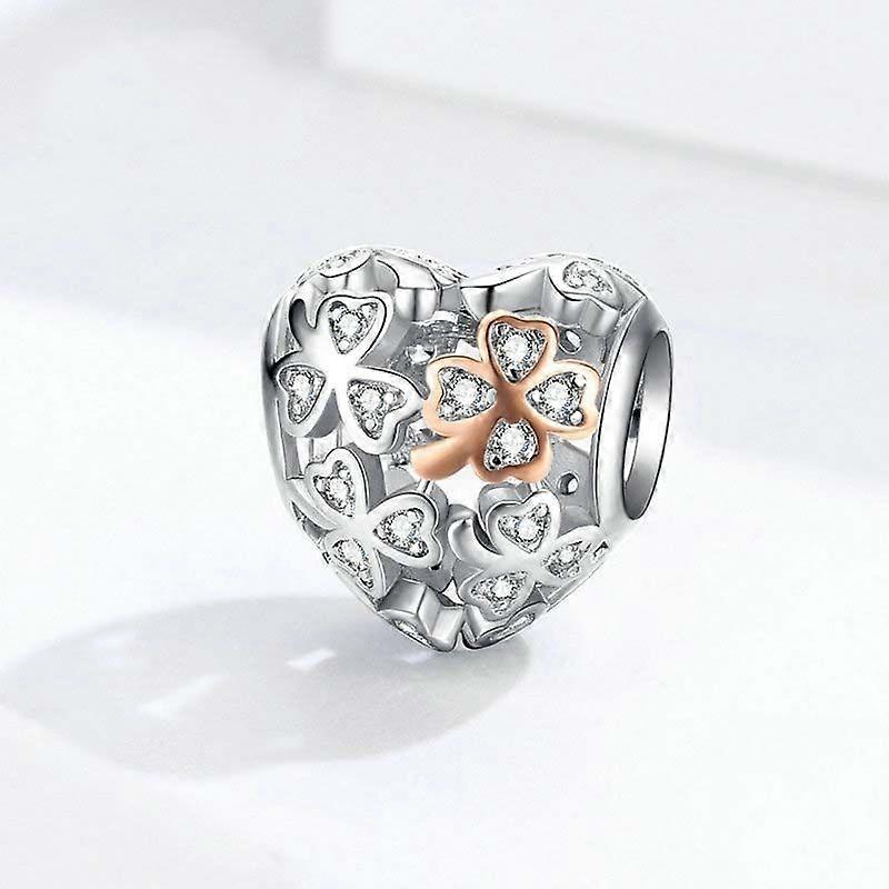 925 Sterling Silver Heart-shaped Beaded