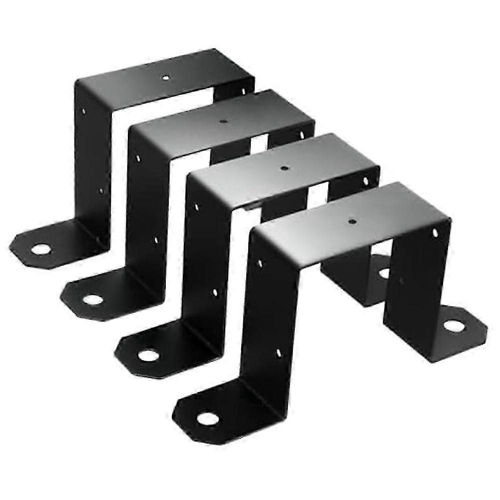 4pcs Strap Post Ties Black Deck Fence compatible with 4x4in Post U Bracket