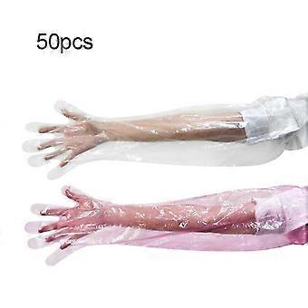 Full Arm Long Sleeve Field Dressing Handschuhe Veterinär Transparente Fäustlinge 50Pcs