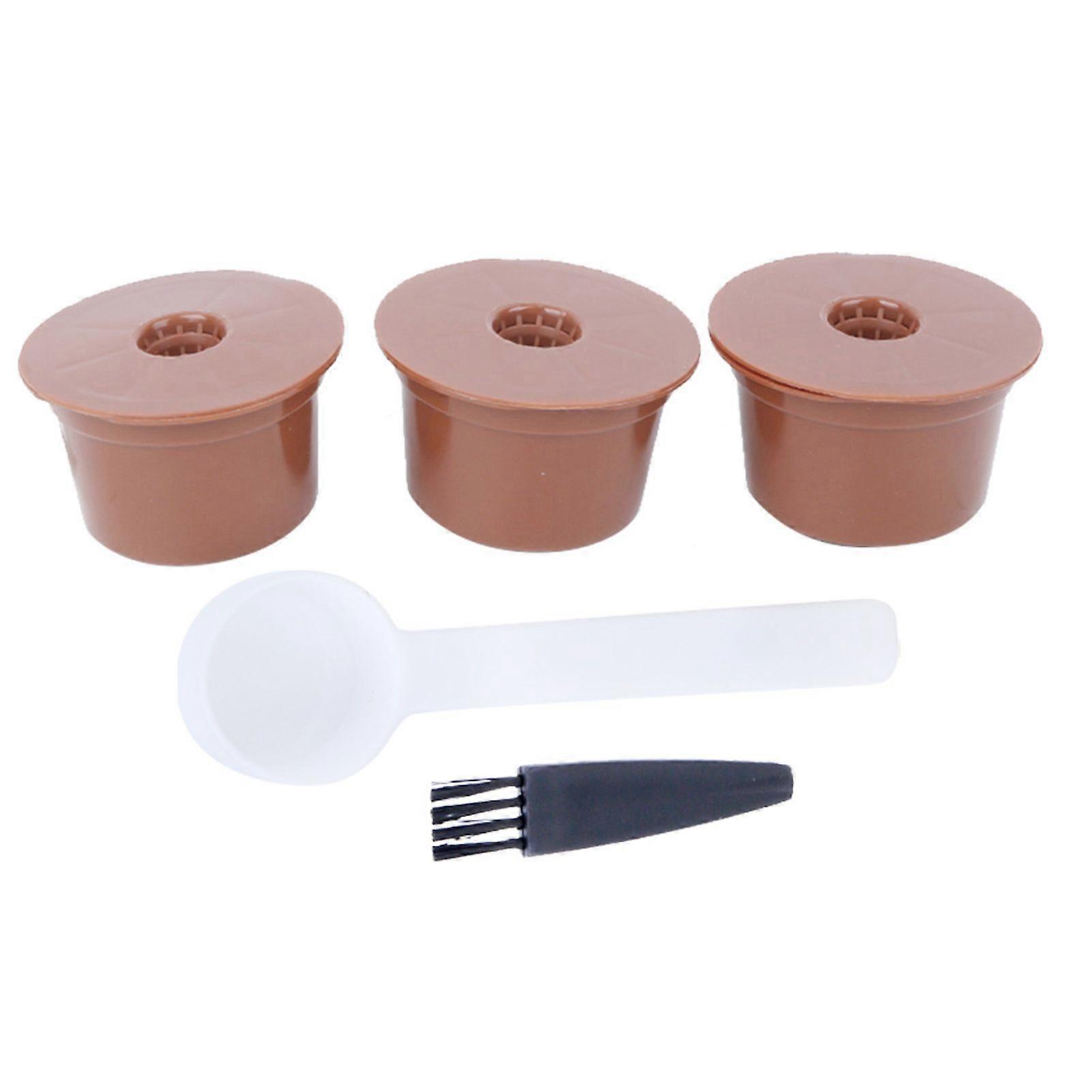 Reusable Refillable Coffee Capsule Filter Cup Brush Spoon Kit Accessory compatible Caffitaly