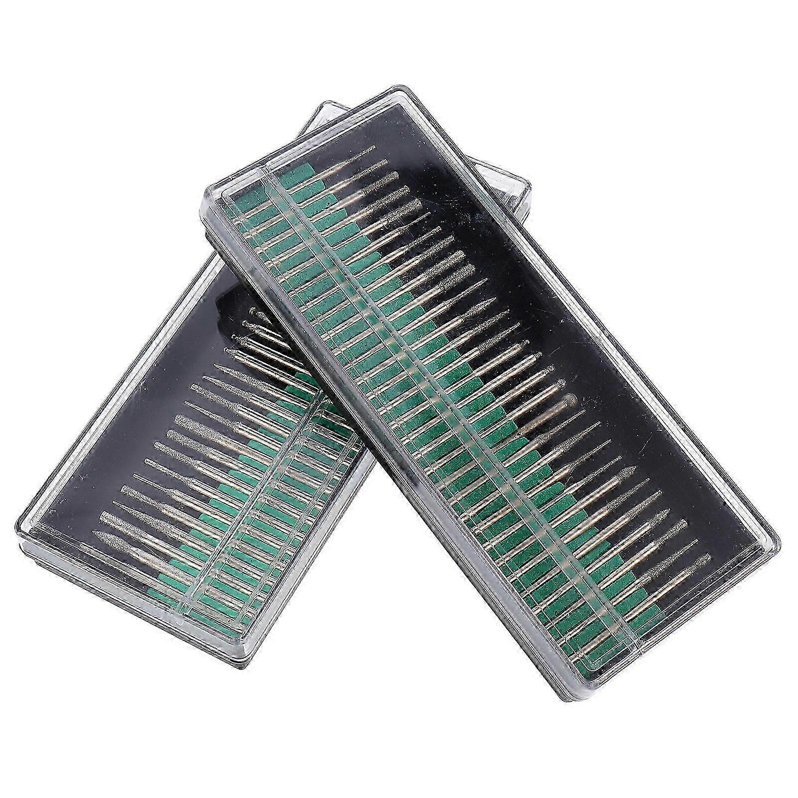 Solid Rotary Diamond Bits Diamond Burrs for Engraving 60Pcs Assortment