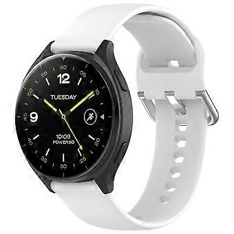 For Xiaomi Watch 2 High Quality Silicone Solid Color Bracelet Metal Buckle Watch Replacement Arm Band Size L White