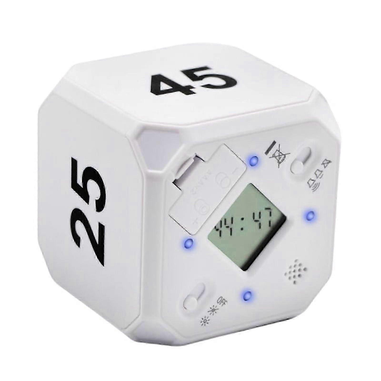 Cube- Kitchen Sensor Flip Management and Countdown 5-15-25-45 Min(White)