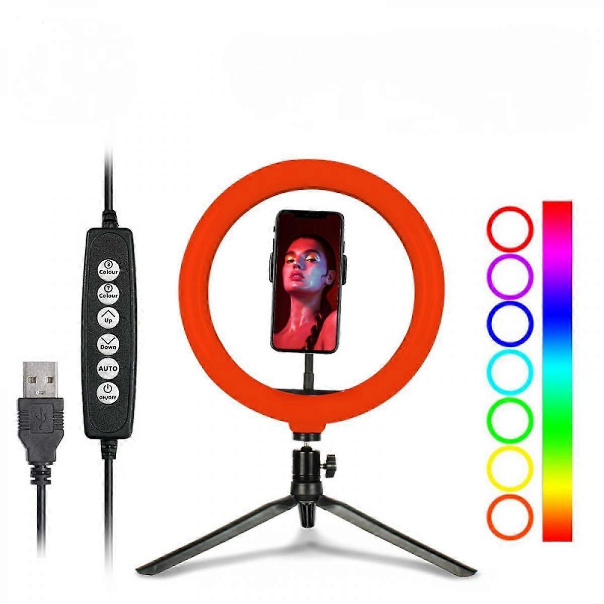 Luz de anéis Rgb de 10 polegadas led luz colorida