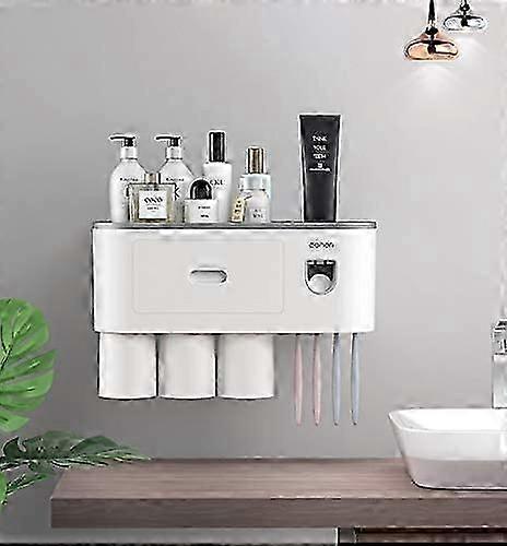 Wall Mounted with Toothbrush Holder (3 Cups)