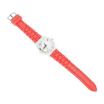 Red Student Wrist Watch with Adjustable Belt for Time Management