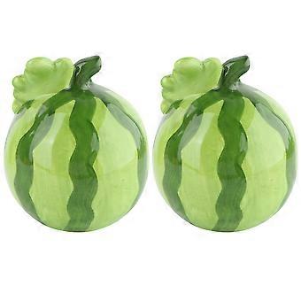 Pet Cooling Hamster House for Small Animals 2Pcs Green Ceramic Cage