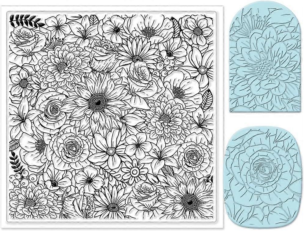Flowers Background Silicone Texture Stamp Clay Modeling Pattern Pad Texture Sheets for Polymer Clay Making Earrings making kit
