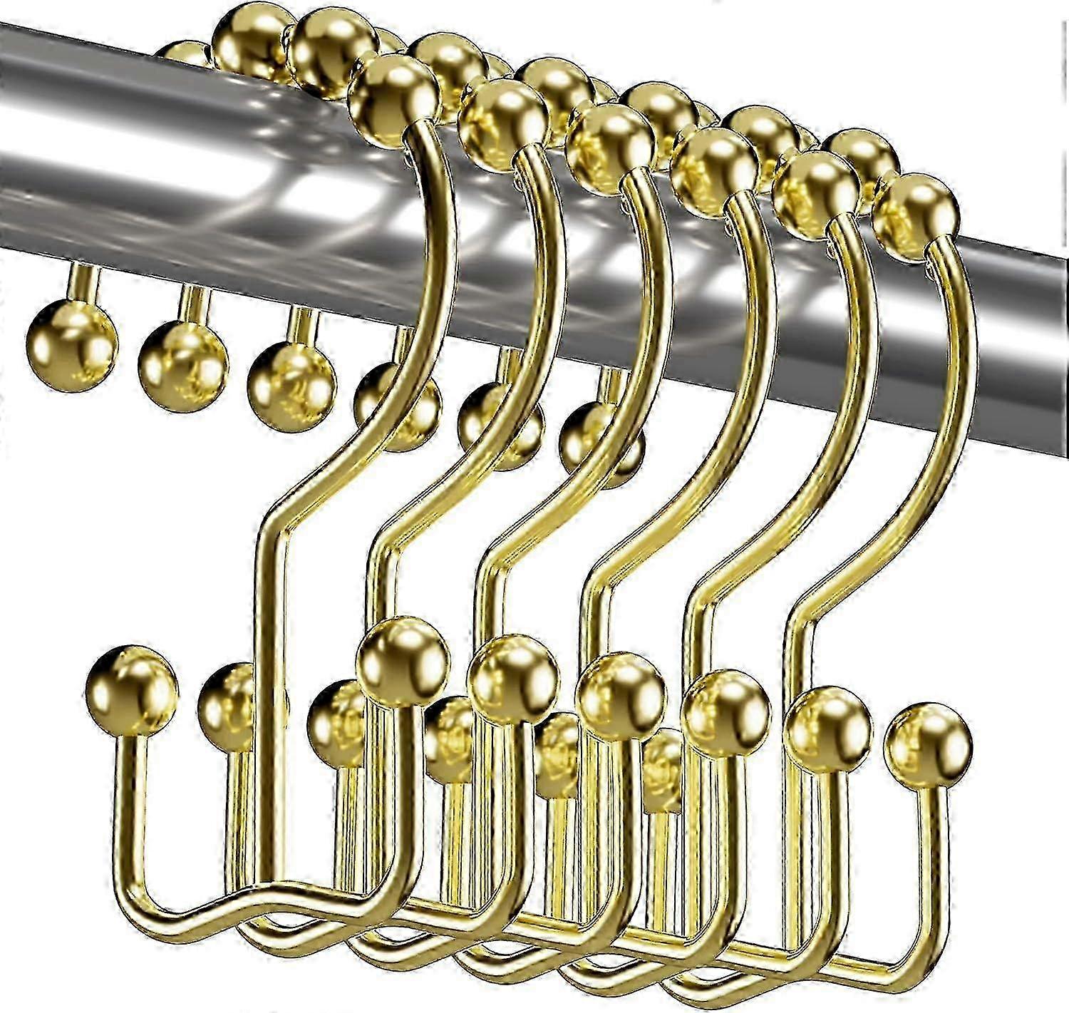 Smooth-Gliding Double Metal Shower Hooks