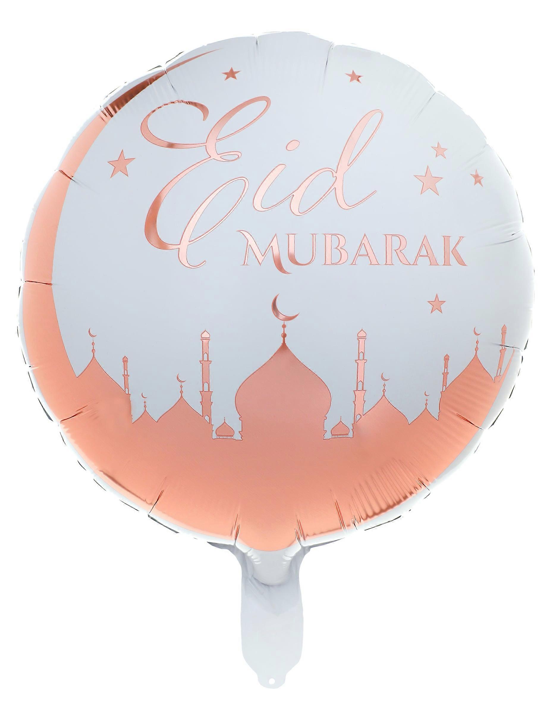 Pallone in alluminio Eid Mubarak 45 cm oro rosa e bianco