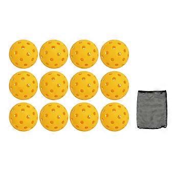 12 palline da pickleball in plastica PE ad alta elasticità da 74 mm, 40 fori, per esterni