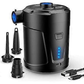 Electric Air Pump, 5000 mAh Rechargeable Battery, Air Mattress Inflator with 3 Air Nozzles, Fast Inflator for Inflatable Boats/Air Mattresses