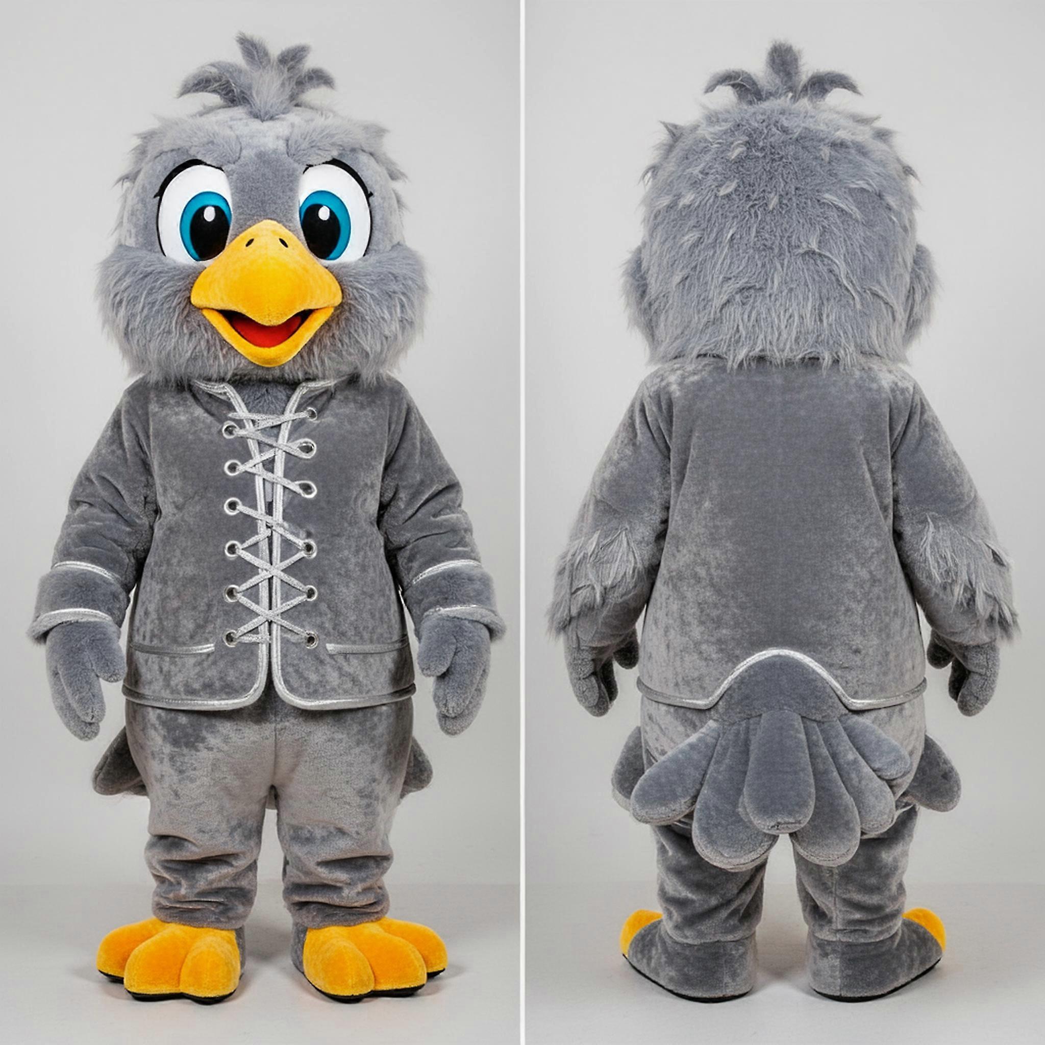 MASTICOT Silver Gray Velvety Dove Mascot