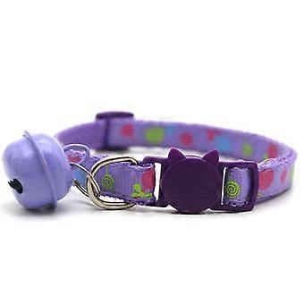 Adjustable Cartoon Color Cat Buckle Lollipop Bell Cat Collar 1.0 Cat Head Safety Buckle Collar Pet Dog Collar Pet Supplies