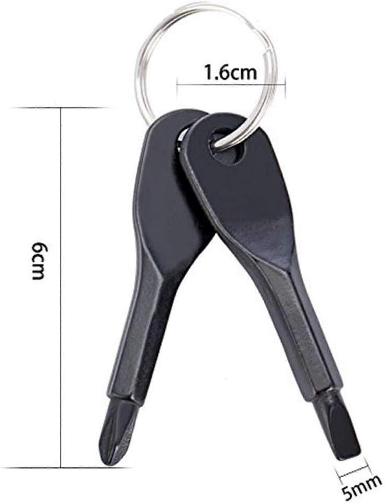 2 PCS Combination Set Pocket Mini Tool Keychain Phillips Screwdriver Set with Key Ring Portable Multi-Tool (A)