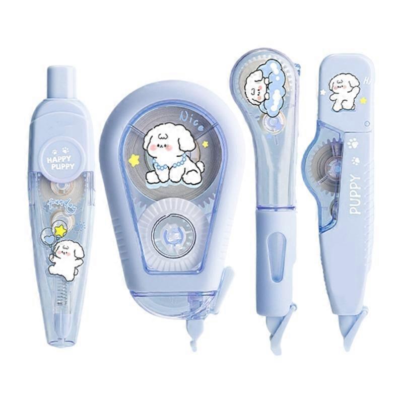 4Piece Vibrant Correction Tape Combo Effortless Clicks Function Environmentally Safe Materials For Neat Document Revisions