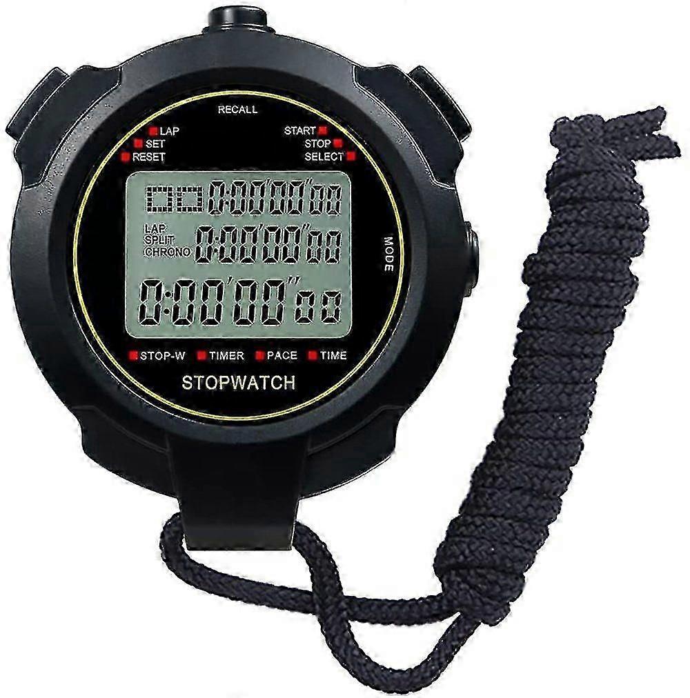 Lap Split Stopwatch With Large LCD Display