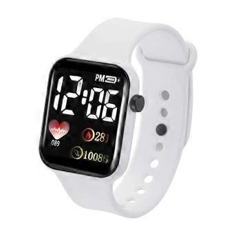Children Square LED Electronic Watch, Cute Heart Screen Sport Digital Wristwatch Time Date for Kids