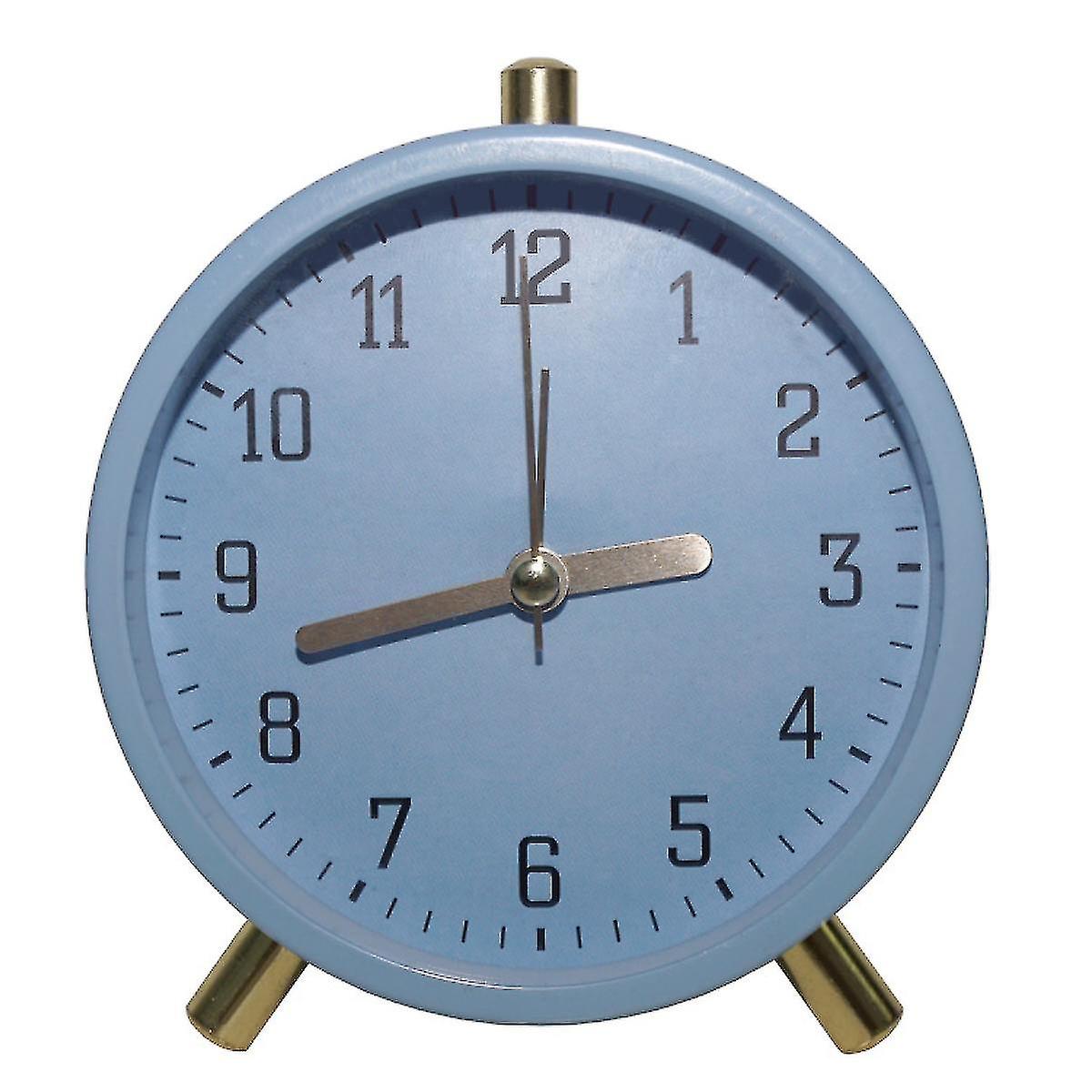 4.5インチ電子時計、ナイトライト付き、子供、学生、大人のための静かな、シンプルな小さな目覚まし時計、ホームオフィスクォーツ時計(青)1個