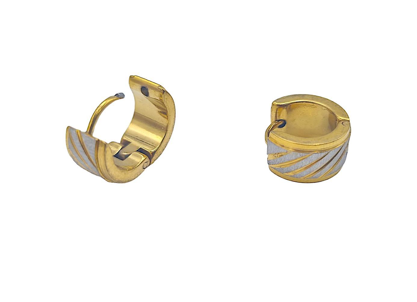 Earrings - steel ring grooved 